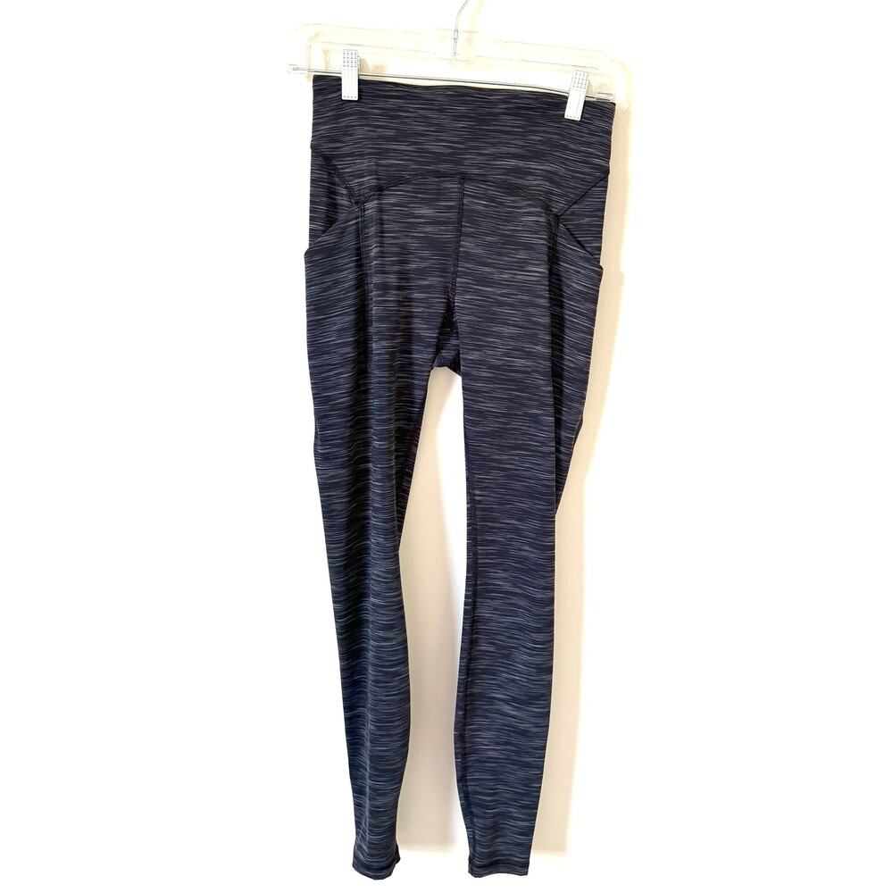 Lululemon 33" Smooth Yoga Running Workout Leggings Black Gray White Size 6